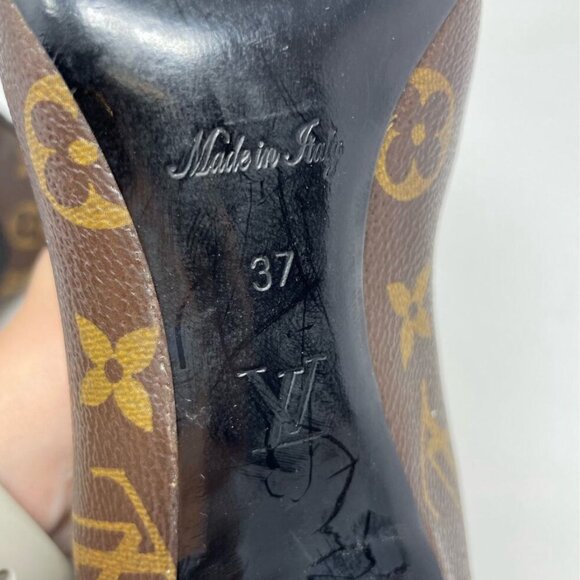 Louis Vuitton Monogram Revival Heel Ankle Boots Canvas Leather Brown Black EU 37 - Picture 8 of 8